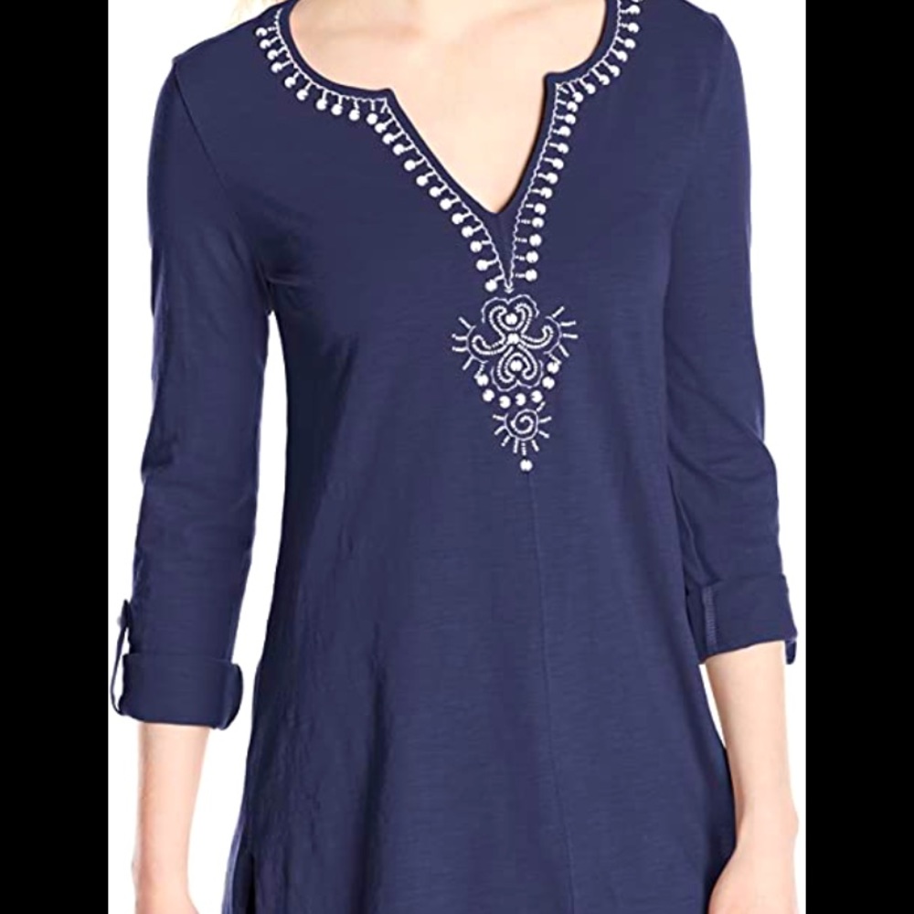 Lilly Pulitzer Eliana Long Sleeve Tunic in Navy XS